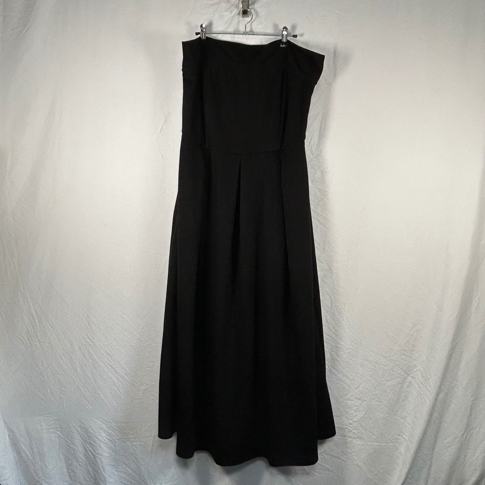 PrettyGarden Maxi Dress Womens XL Black Strapless Pleated Formal NWT